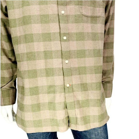NEW Cremieux Mens Slim Fit Flannel Shirt Button Front Green Check Size XL - Picture 5 of 14